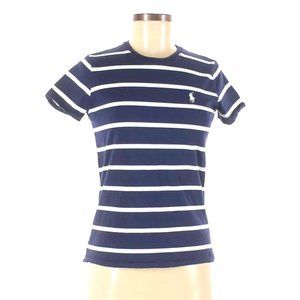 Polo Ralph Lauren Women Blue Striped T-Shirt (L)